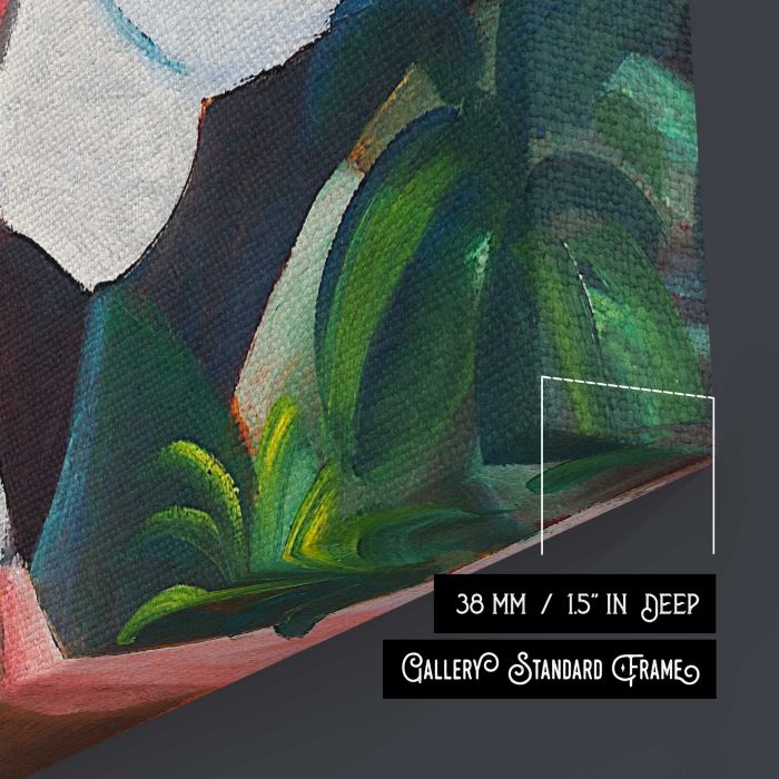 Four Girls (1912–1914) by August Macke canvas print, canvas surface and edge detail