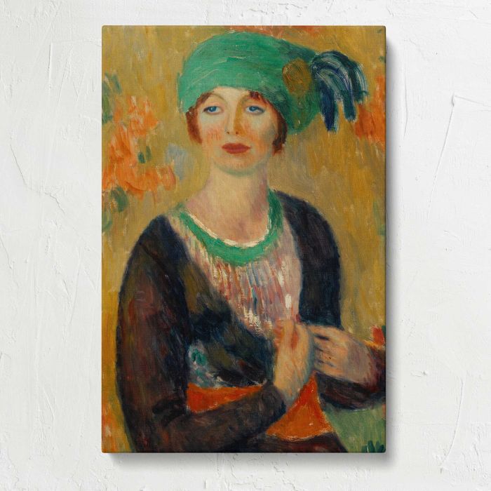 Girl in Green Turban (1913) by William James Glackens canvas print, front canvas view