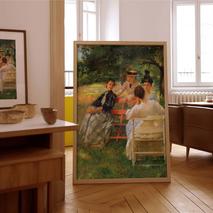 Group in Orchard by Edmund Charles Tarbell - Impressionist Scene with Trees canvas wall art - Image 7