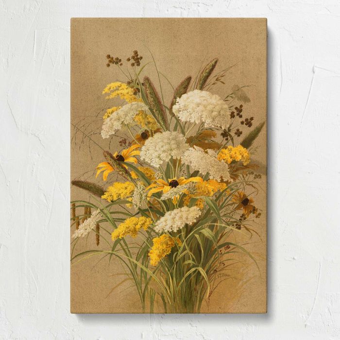 Hemlock, ox-eye grasses and golden rod by Ellen Thayer Fisher canvas print, front canvas view