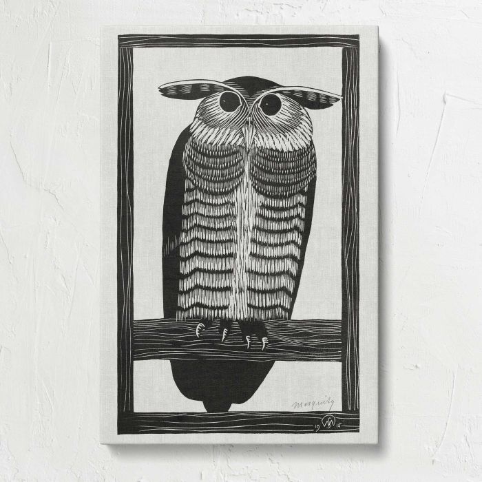 Horned owl (Hoornuil) (1915) by Samuel Jessurun de Mesquita canvas print, front canvas view