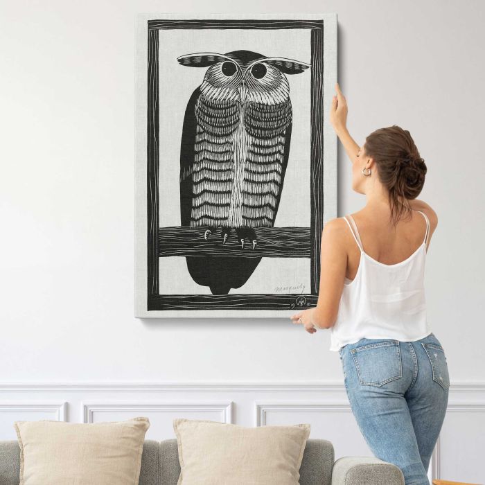 Horned owl (Hoornuil) (1915) by Samuel Jessurun de Mesquita canvas print, interior display view