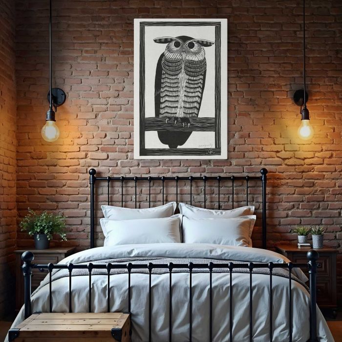 Horned owl (Hoornuil) (1915) by Samuel Jessurun de Mesquita canvas print, interior display view