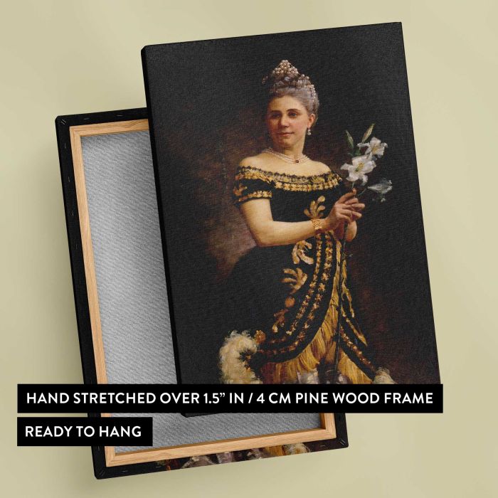 Ida Basilier-Magelsen as Philine in Mignon (1887) by Maria Catharina Wiik canvas print, canvas reverse and frame view