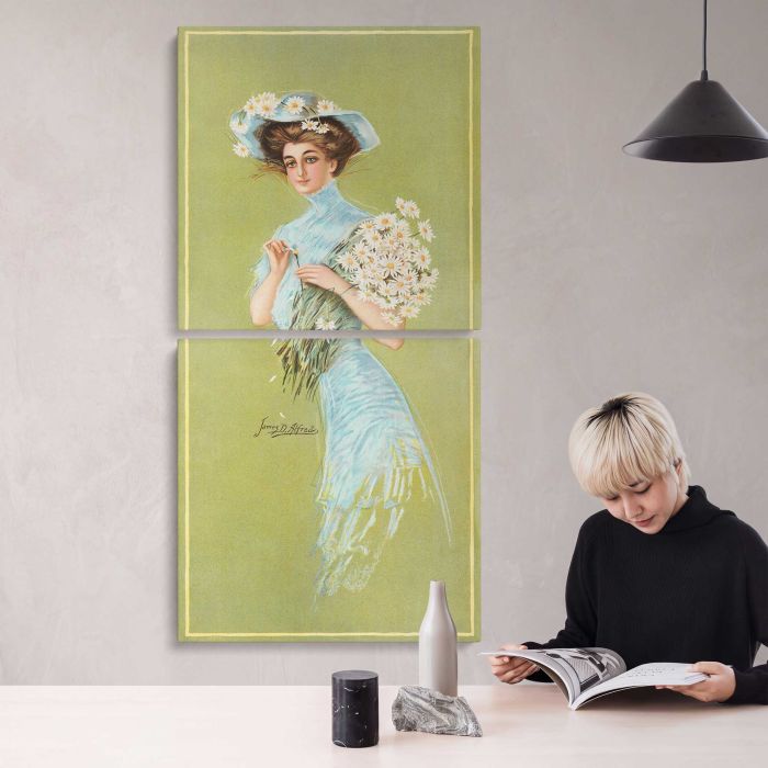 In daisy time (1907) by Gray Lith. Co canvas print, interior display view