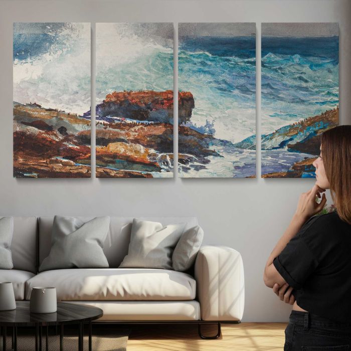 Incoming Tide, Scarboro, Maine (1883) by Winslow Homer canvas print, interior display view