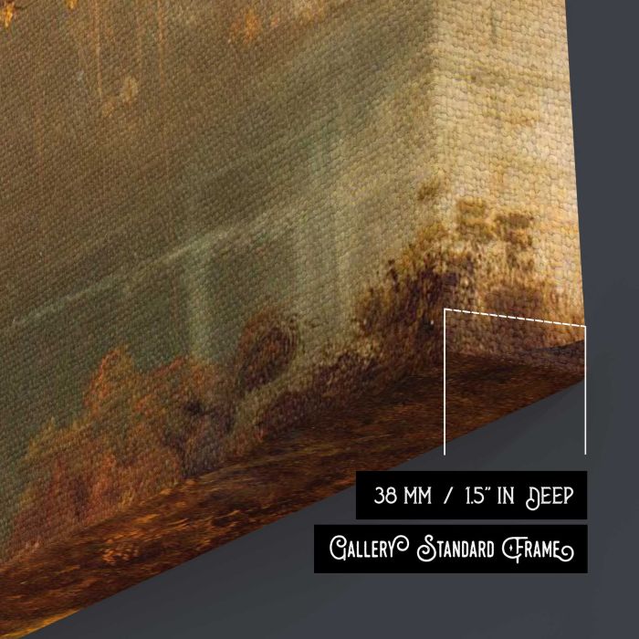 Indian Scout by Albert Bierstadt - canvas surface and wrapped edge detail