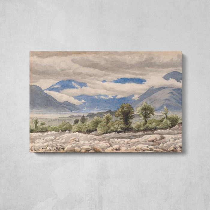 Italian mountain landscape in cloudy weather by P. C. Skovgaard canvas print, front canvas view