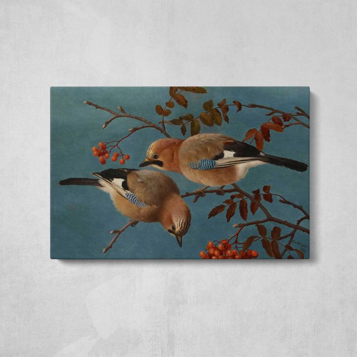 Jays, 1877, by Ferdinand von Wright canvas print, front canvas view