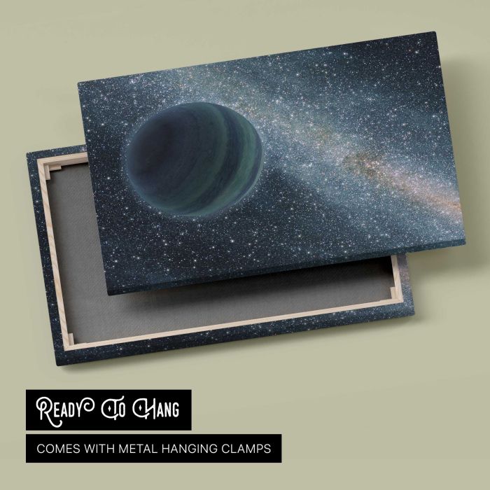 Jupiter-Like Planet Alone in Deep Space canvas print, canvas reverse and frame view
