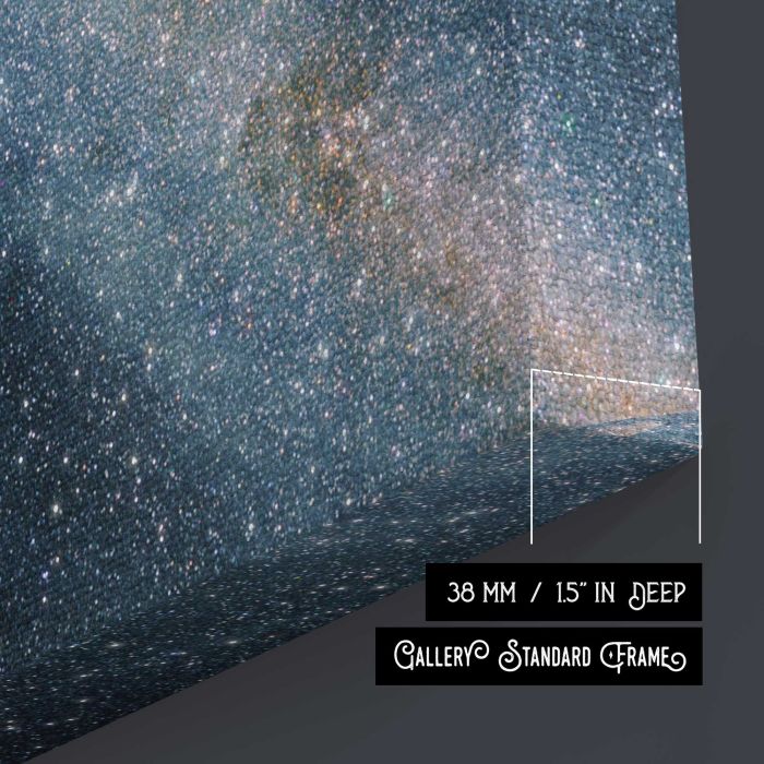 Jupiter-Like Planet Alone in Deep Space canvas print, canvas surface and edge detail