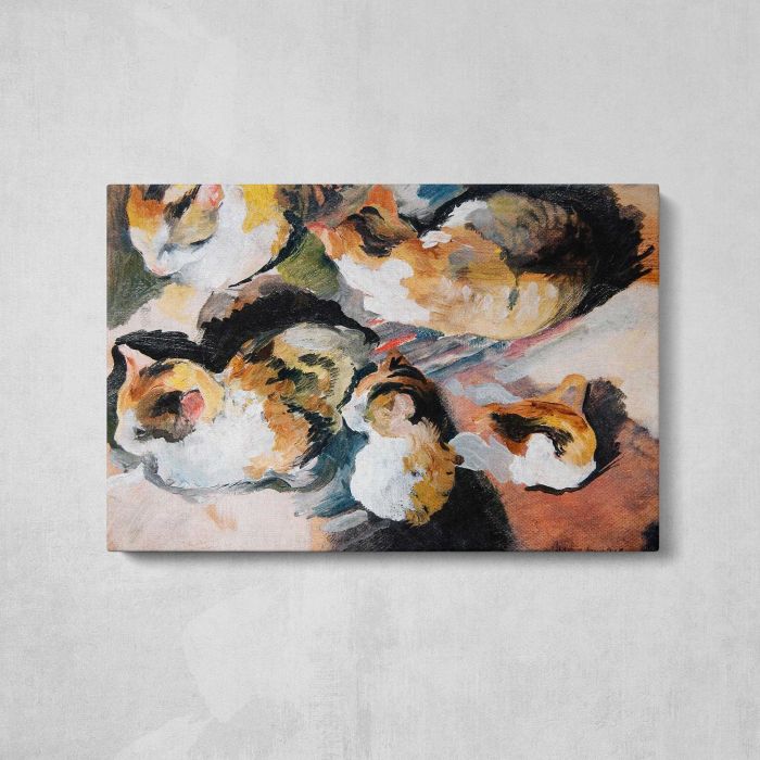 Katzenstudien — Study of a Cat (1909) by August Macke canvas print, front canvas view