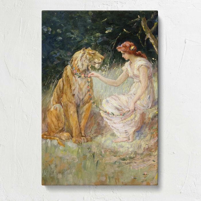Lady and the Tiger (1900) by Frederick Stuart Church canvas print, front canvas view