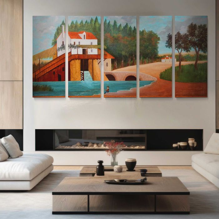 Le Moulin (1879) by Henri Rousseau canvas print, interior display view
