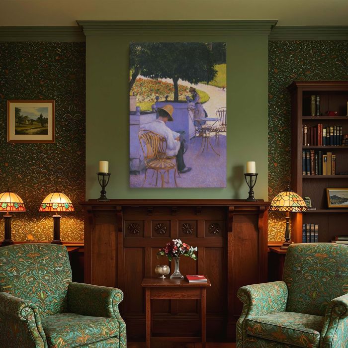 Les Orangers by Gustave Caillebotte - Summer Garden with Trees and Chairs canvas wall art - Image 4