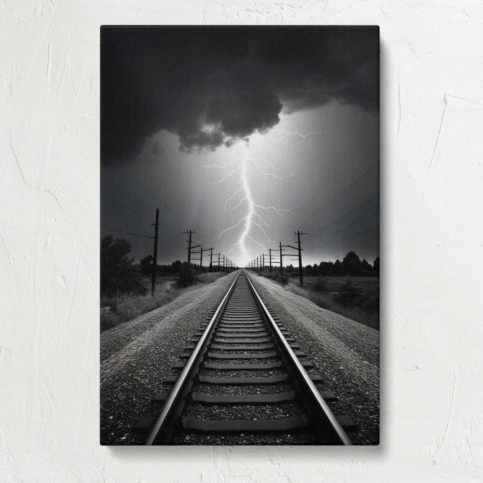 Lightning and Rainbow Thunderstorm canvas print, front canvas view