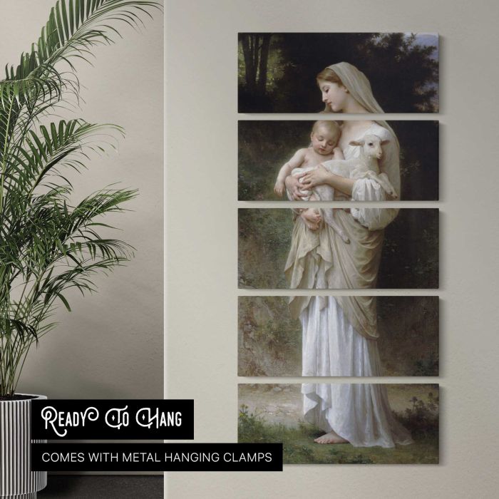 L’Innocence — Mother, Child and Lamb by William-Adolphe Bouguereau canvas print, interior display view