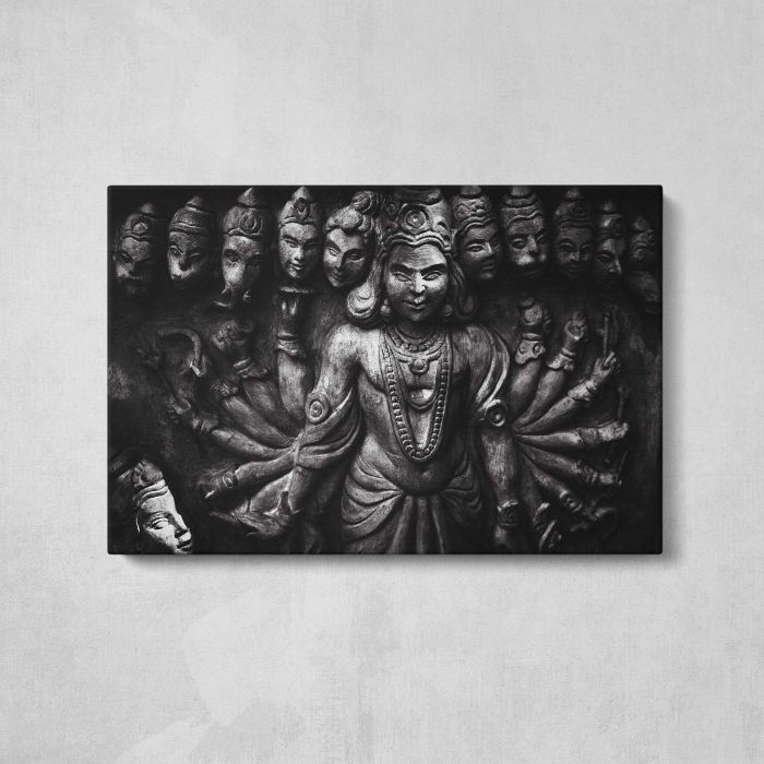 Lord Vishnu, Hindu religion sculptures canvas print, front canvas view