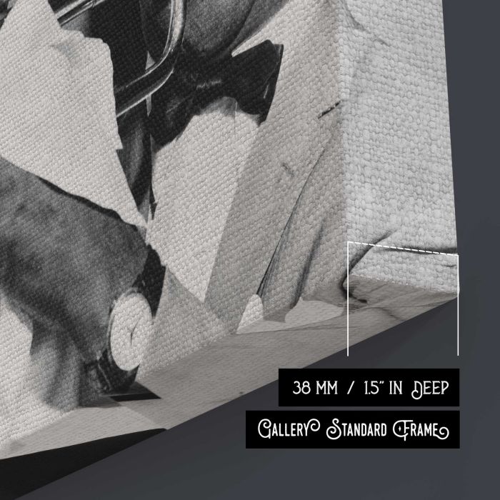 Louis Armstrong — Jazz Musician canvas print, canvas surface and edge detail