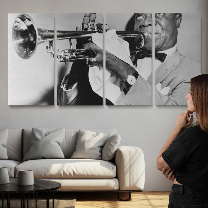 Louis Armstrong — Jazz Musician canvas print, interior display view