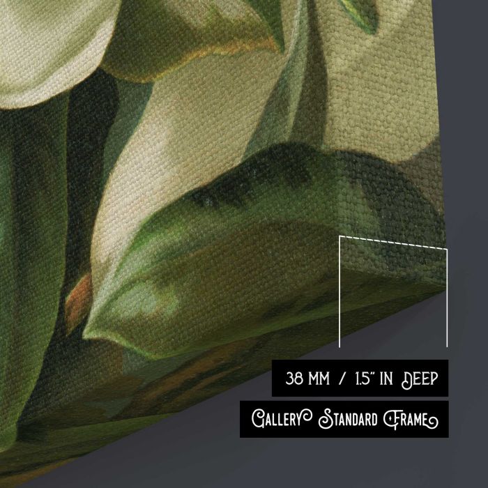 Magnolia grandiflora by Ellen Thayer Fisher canvas print, canvas surface and edge detail