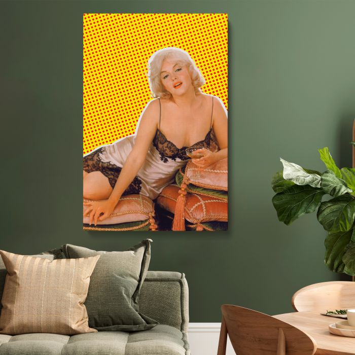 Marilyn Monroe — Eve Arnold Photoshoot (1960) canvas print, interior display view