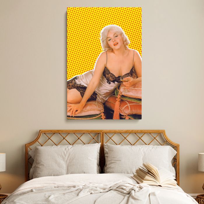 Marilyn Monroe — Eve Arnold Photoshoot (1960) canvas print, interior display view