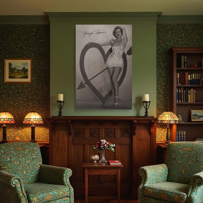 Marilyn Monroe Hand on Heart - Iconic Black and White Hollywood Photo canvas wall art - Image 5