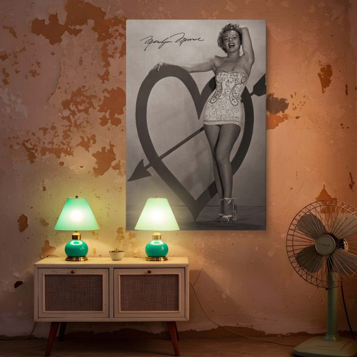 Marilyn Monroe Hand on Heart - Iconic Black and White Hollywood Photo canvas wall art - Image 6