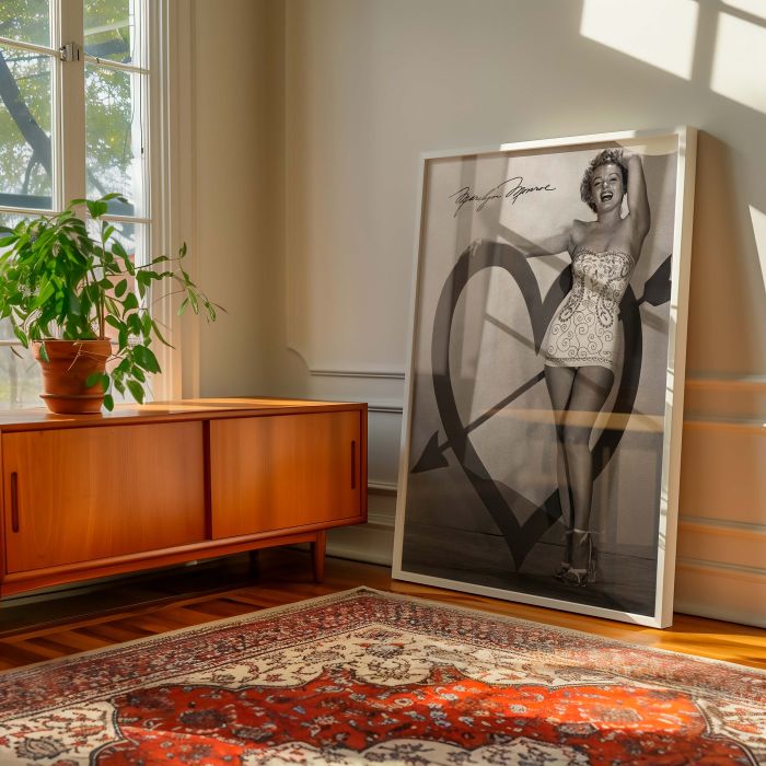 Marilyn Monroe Hand on Heart - Iconic Black and White Hollywood Photo canvas wall art - Image 7