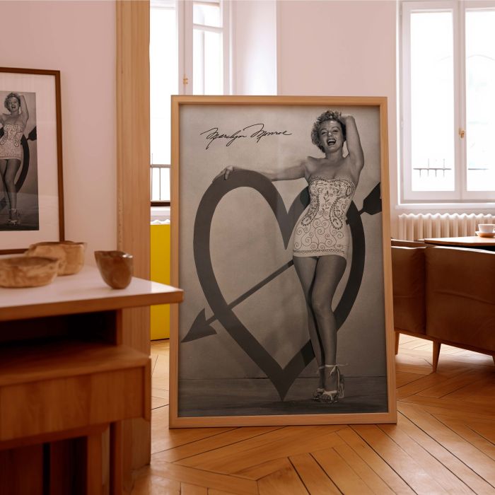 Marilyn Monroe Hand on Heart - Iconic Black and White Hollywood Photo canvas wall art - Image 8