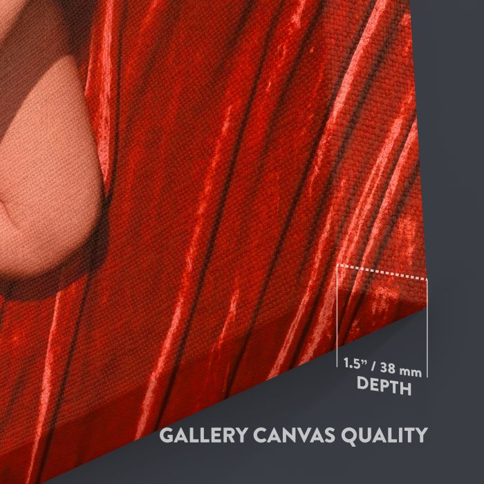 Marilyn Monroe Red Velvet Reclining Study I canvas print, canvas surface and edge detail