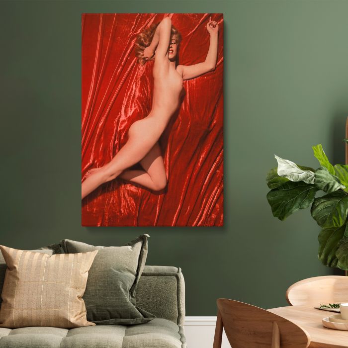 Marilyn Monroe Red Velvet Reclining Study I canvas print, interior display view
