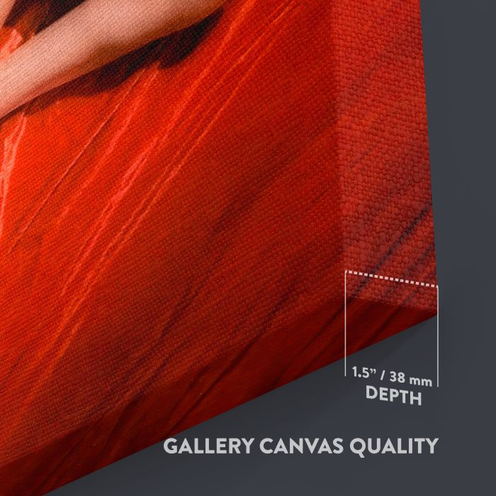 Marilyn Monroe Red Velvet Reclining Study II canvas print, canvas surface and edge detail