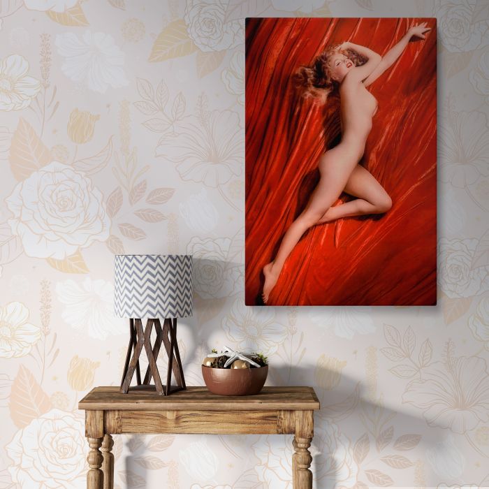Marilyn Monroe Red Velvet Reclining Study II canvas print, interior display view