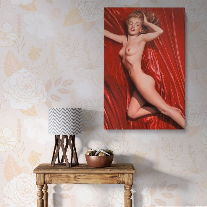 Marilyn Monroe Red Velvet Reclining Study III canvas print, interior display view