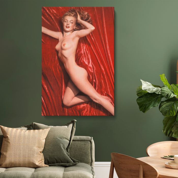 Marilyn Monroe Red Velvet Reclining Study III canvas print, interior display view