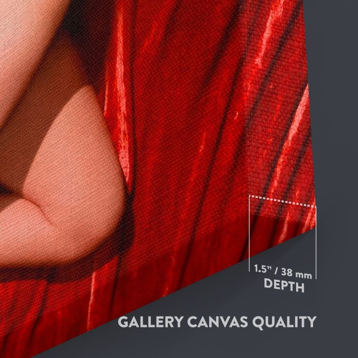 Marilyn Monroe Red Velvet Reclining Study IV canvas print, canvas surface and edge detail