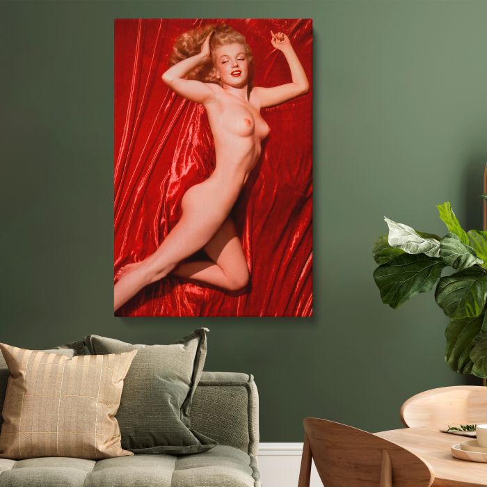 Marilyn Monroe Red Velvet Reclining Study IV canvas print, interior display view