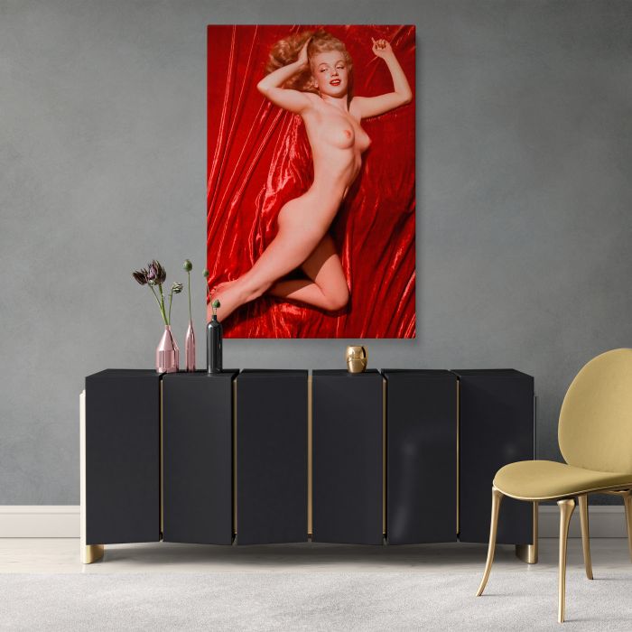 Marilyn Monroe Red Velvet Reclining Study IV canvas print, interior display view