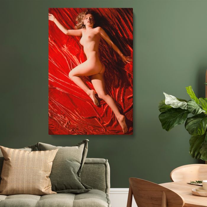 Marilyn Monroe Red Velvet Reclining Study V canvas print, interior display view