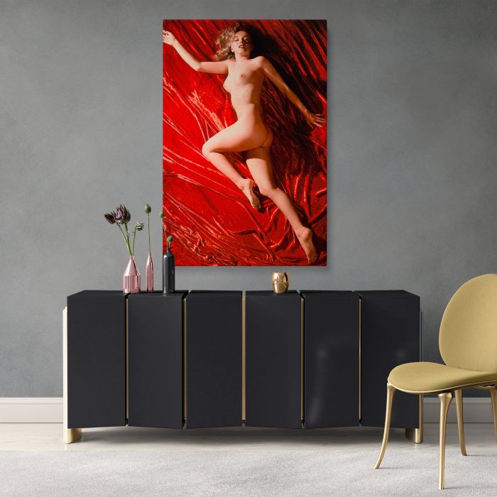 Marilyn Monroe Red Velvet Reclining Study V canvas print, interior display view