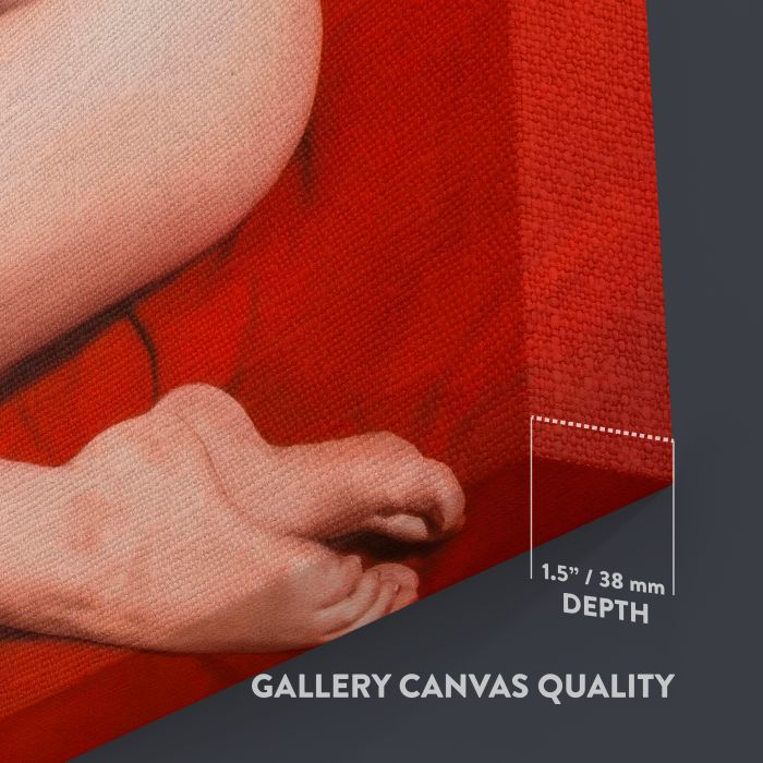 Marilyn Monroe Red Velvet Seated Study II canvas print, canvas surface and edge detail