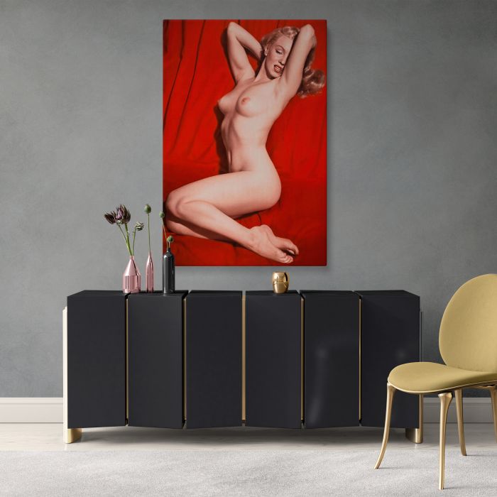 Marilyn Monroe Red Velvet Seated Study II canvas print, interior display view