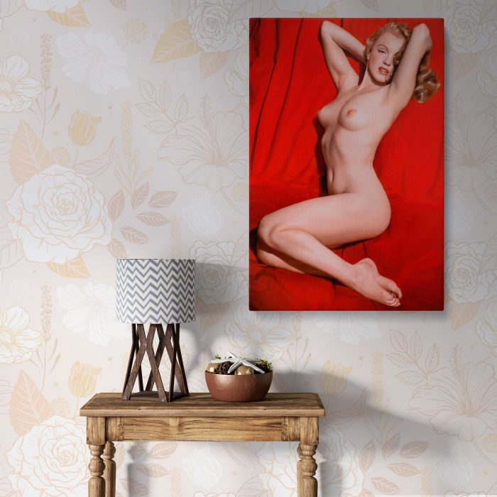 Marilyn Monroe Red Velvet Seated Study III canvas print, interior display view