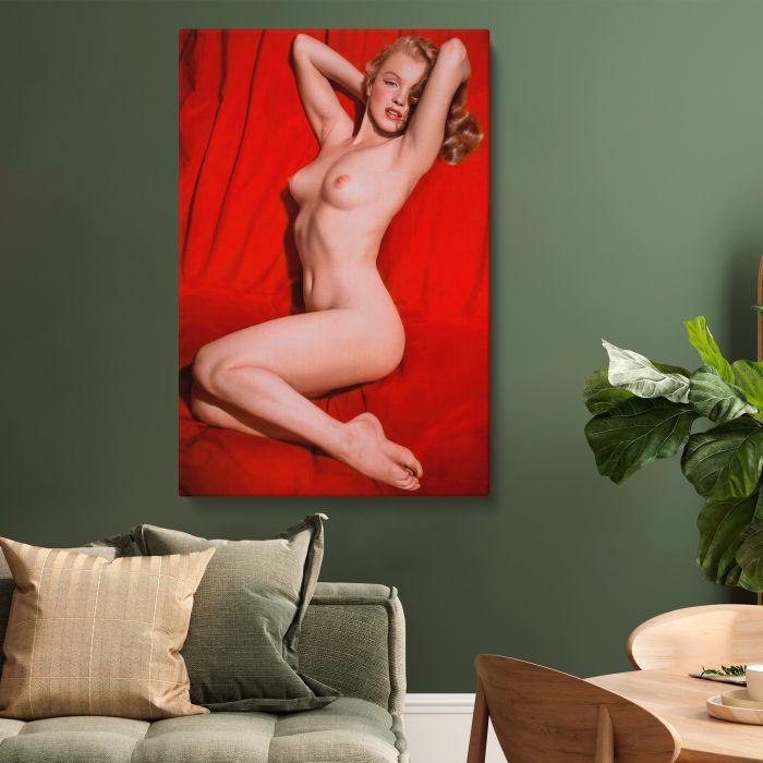 Marilyn Monroe Red Velvet Seated Study III canvas print, interior display view