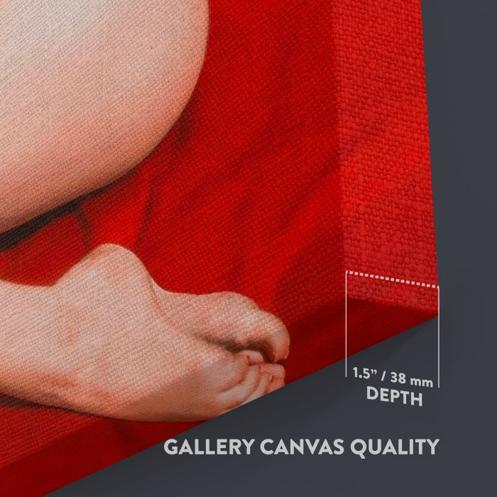 Marilyn Monroe Red Velvet Seated Study IV canvas print, canvas surface and edge detail