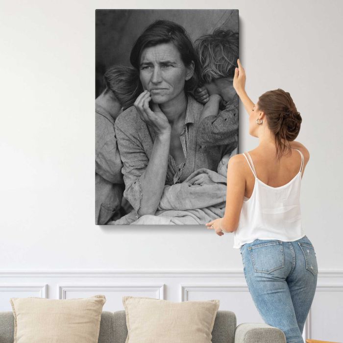Migrant Mother, Nipomo, California by Dorothea Lange canvas print, interior display view