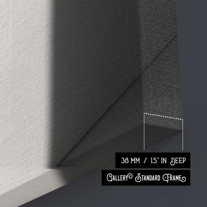 Minimal Staircase Architecture in Black and White canvas print, canvas surface and edge detail