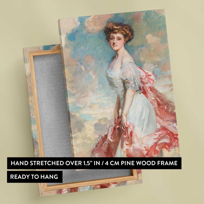 Miss Grace Woodhouse (1890) by John Singer Sargent canvas print, canvas reverse and frame view
